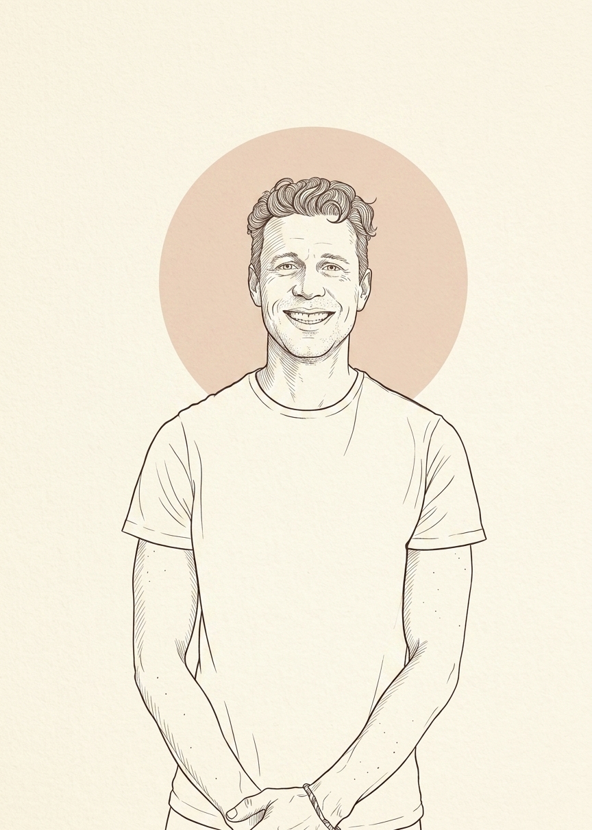 Line drawing of Anthony Cafiso